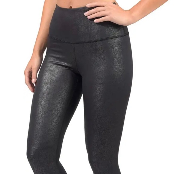 90 Degree By Reflex Pants - NWOT Faux Cracked Leather High Rise Ankle Leggings | Black